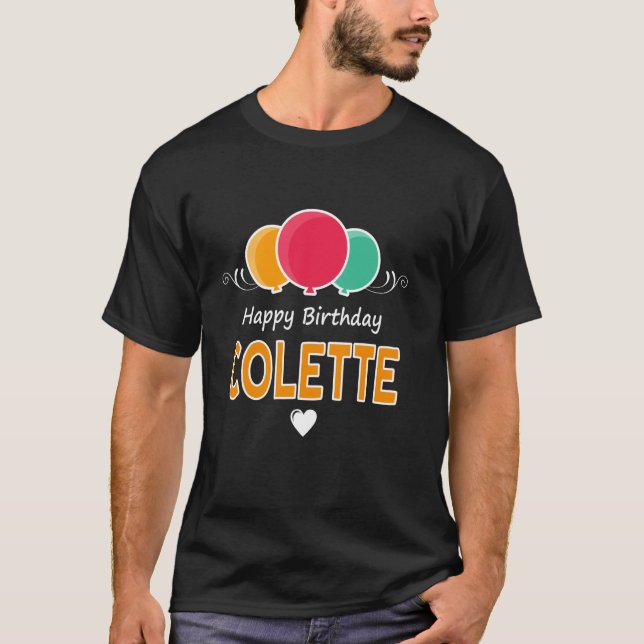 T-shirt Joyeux anniversaire à Colette (Devant)