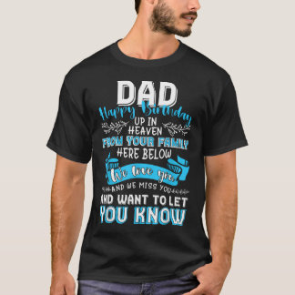T-shirt Joyeux Anniversaire à Mon Père au Ciel Père Perdu