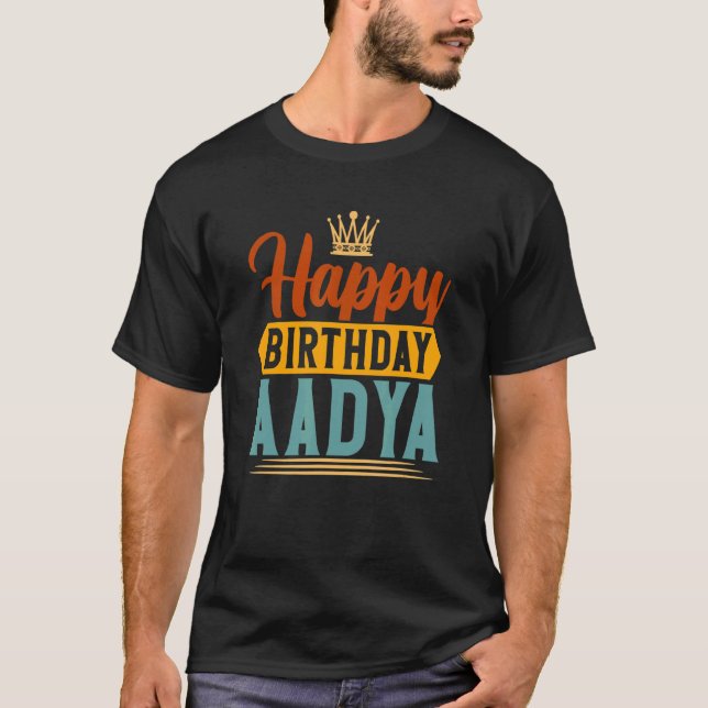 T-shirt Joyeux anniversaire Aadya (Devant)