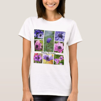 T-shirt Joyeux Anniversaire Anémone Photo Collage
