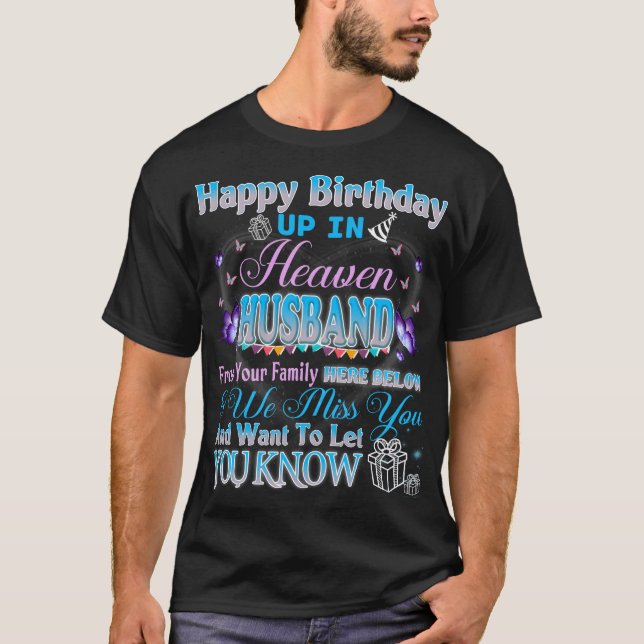 T-shirt Joyeux Anniversaire Au Ciel De Mon Mari (Devant)