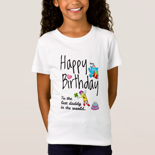 T-Shirt Joyeux anniversaire au meilleur papa du monde (Devant)