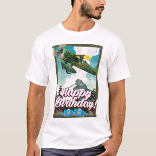 T-shirt Joyeux Anniversaire avion vintage !