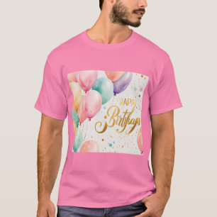 T-shirt Joyeux Anniversaire Ballon Pastel Bonheur