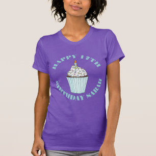 T-shirt Joyeux Anniversaire Bleu Cupcake Sprinkles Frostin