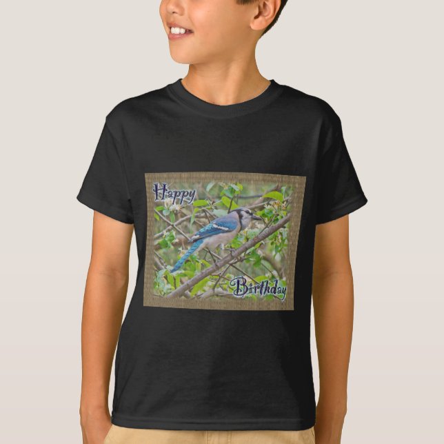 T-shirt Joyeux anniversaire Blue Jay (Devant)