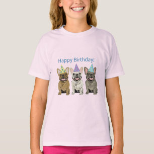 T-shirt Joyeux Anniversaire! Bouledogues Français