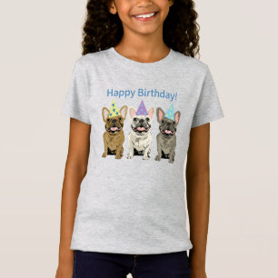 T-Shirt Joyeux Anniversaire! Bouledogues Français
