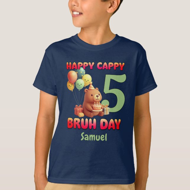 T-shirt Joyeux Anniversaire CAPPY BRUH Custom Capybara 5èm (Devant)