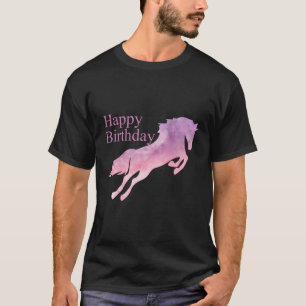 T-shirt Joyeux Anniversaire Couleur de l'eau Cowgirl équit