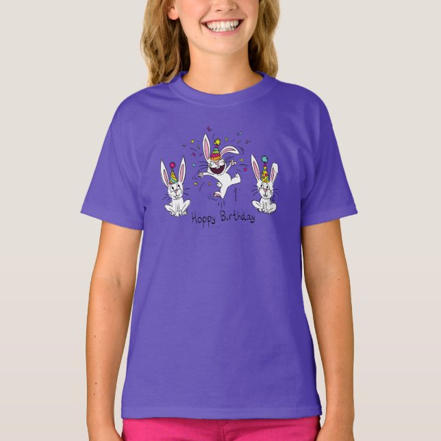 T-shirt Joyeux anniversaire de Bunny Kid's Girl (Devant)