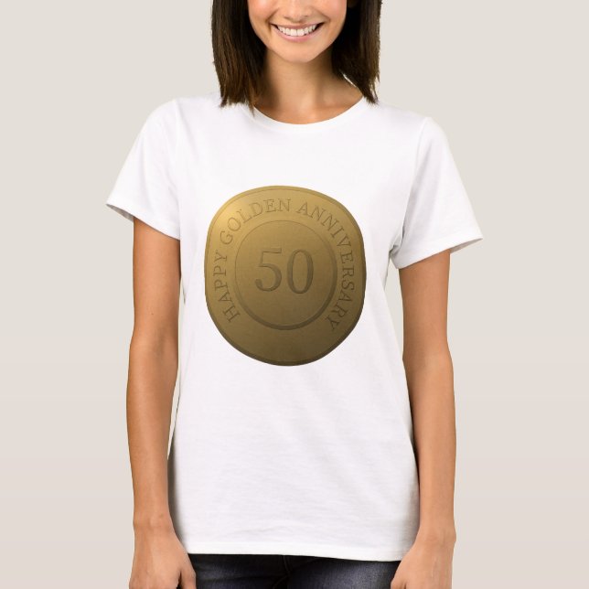T-shirt Joyeux anniversaire de mariage d'or (Devant)