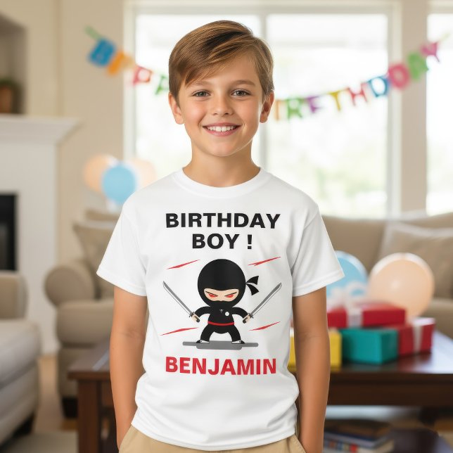 T-shirt Joyeux Anniversaire de Ninja Mignon (Créateur téléchargé)