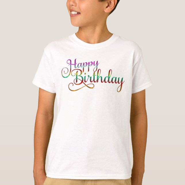 T-shirt JOYEUX ANNIVERSAIRE - design de texte + vos propre (Devant)