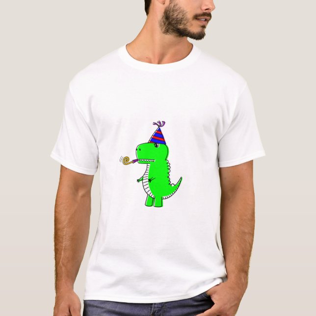 T-shirt Joyeux anniversaire dinosaure mignon (Devant)