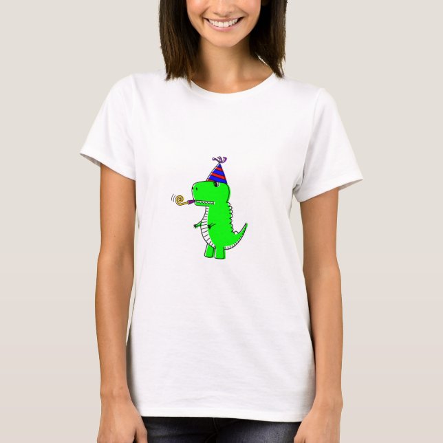 T-shirt Joyeux anniversaire dinosaure mignon (Devant)