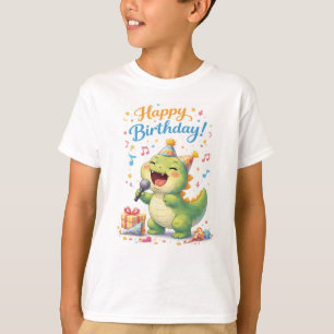 T-shirt « Joyeux Anniversaire Enfants Dinosaures »