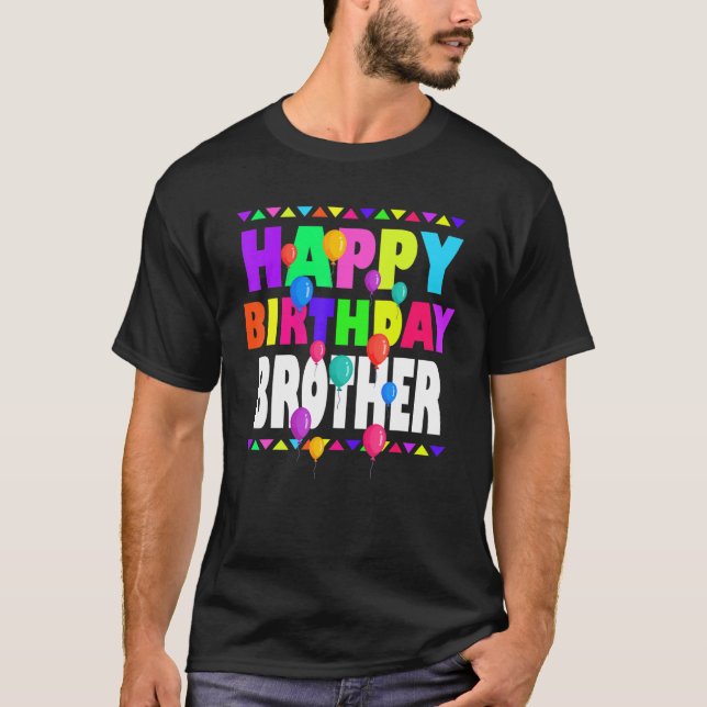 T-shirt Joyeux Anniversaire Frère Cute Toddler Matching Fa (Devant)