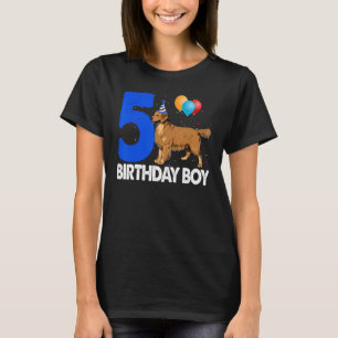 T-shirt Joyeux anniversaire garçon 5 Golden Retriever Chie