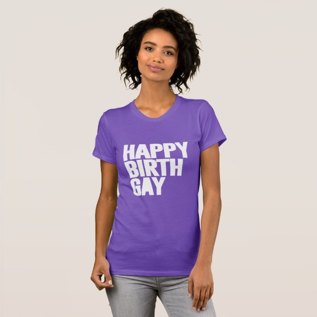 T-shirt Joyeux anniversaire gay (Devant entier)