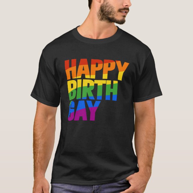 T-shirt "Joyeux anniversaire gay" (Devant)