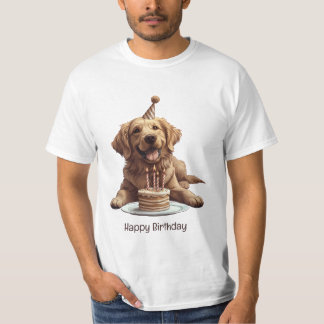 T-shirt Joyeux Anniversaire Golden Retriever Chien