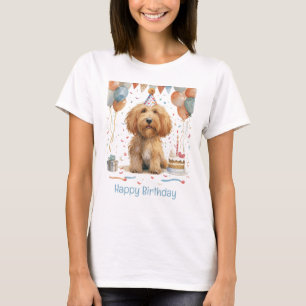 T-shirt Joyeux Anniversaire Goldendoodle Chien