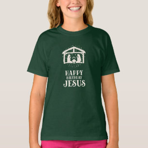 T-shirt Joyeux Anniversaire Jésus Crèche de Noël Noël