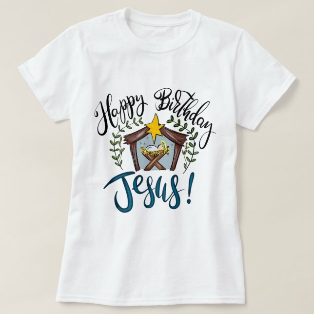 T-shirt Joyeux Anniversaire Jésus Sweaters de Noël Christi (Design devant)