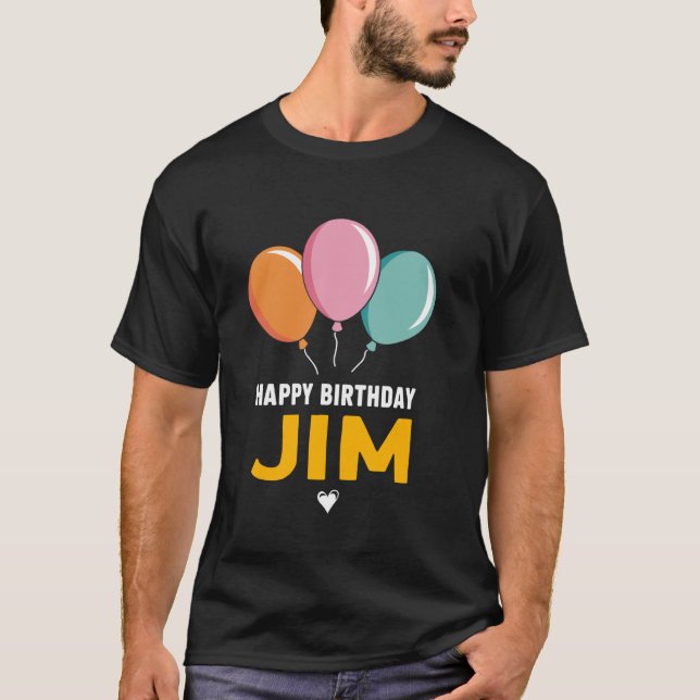 T-shirt Joyeux Anniversaire Jim (Devant)