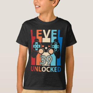 T-shirt Joyeux Anniversaire Joueur Niveau &#; Ans Débloqu