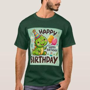 T-shirt Joyeux anniversaire mignon Dino Roar