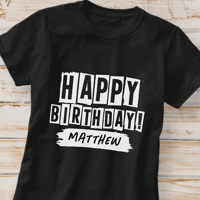 T-shirt Joyeux Anniversaire Moderne Jouer Amusant Simple S (Créateur téléchargé)