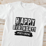 T-shirt Joyeux Anniversaire Moderne Jouer Amusant Simple S<br><div class="desc">Ce design simple et moderne est composé d'une jolie typographie sans serif.</div>