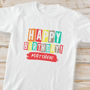 T-shirt Joyeux Anniversaire Moderne Jouer Amusant Simple S