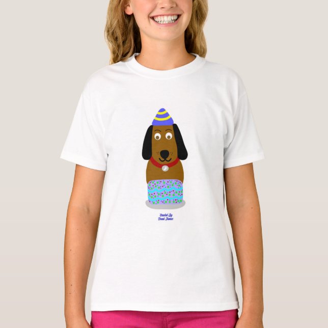 T-shirt Joyeux Anniversaire Montée fille blanc de base T c (Devant)