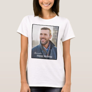 T-shirt Joyeux Anniversaire Photo Nom Texte Personnalisé