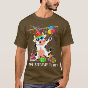 T-shirt Joyeux Anniversaire Pour Moi Dabbing Cow Cute Cow