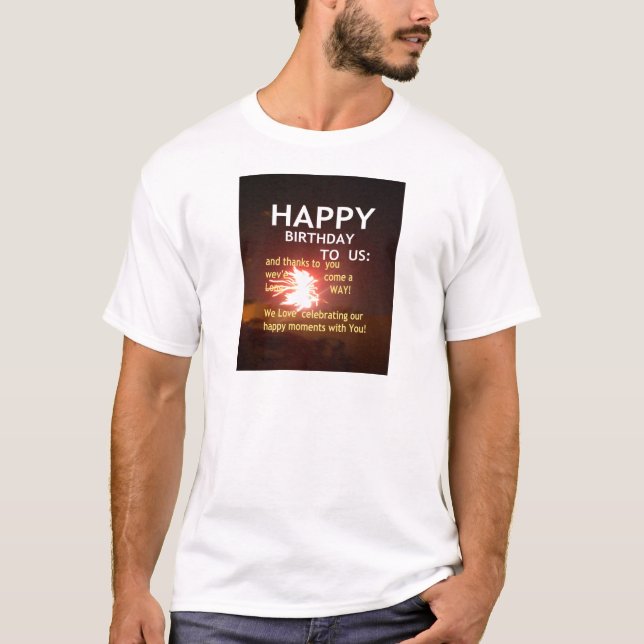 T-shirt Joyeux anniversaire pour vous (Devant)