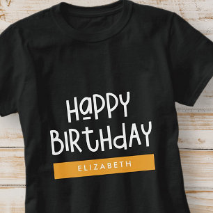 T-shirt Joyeux Anniversaire Preppy Jouer Amusant Simple Sa
