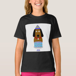 T-shirt Joyeux Anniversaire Pup Girl's Black Basic T shirt