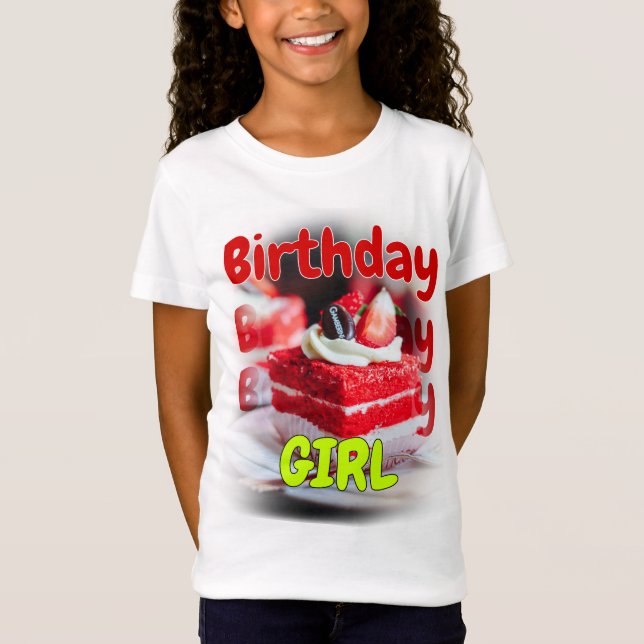 T-Shirt Joyeux Anniversaire T Chemise Girl (Devant)