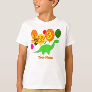T-shirt Joyeux anniversaire trois ans de ballon de chemise