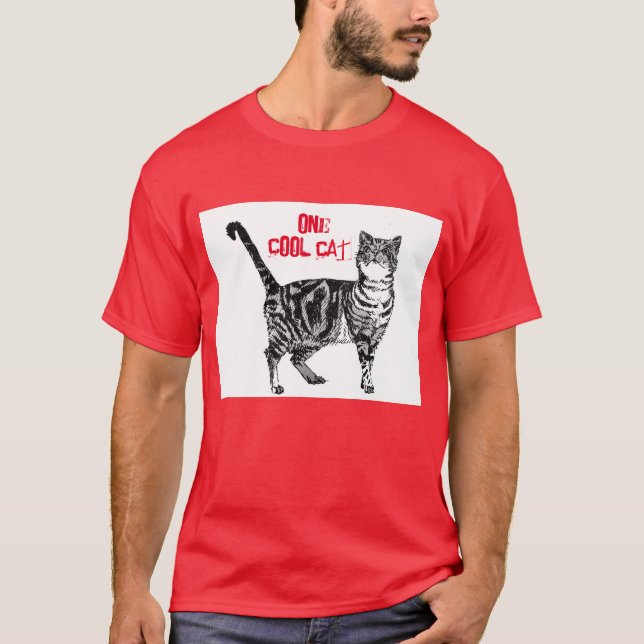 T-shirt Joyeux anniversaire Vous Cool Tabby Cat (Devant)