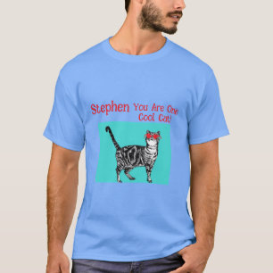 T-shirt Joyeux anniversaire Vous Cool Tabby Chat Mens Mari