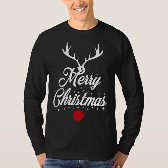 T-shirt Joyeux Antlers de rennes de Noël (Devant)