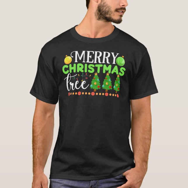 T-shirt Joyeux arbre de Noël-34564 (Devant)