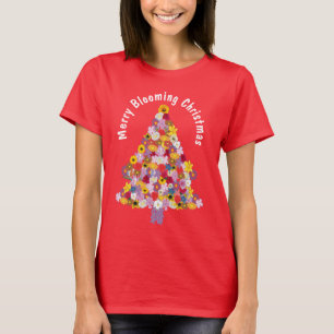 T-shirt Joyeux arbre de Noël en fleurs
