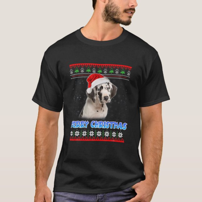 T-shirt Joyeux Arlequin de Noël Grand Danse Père Noël Ugly (Devant)