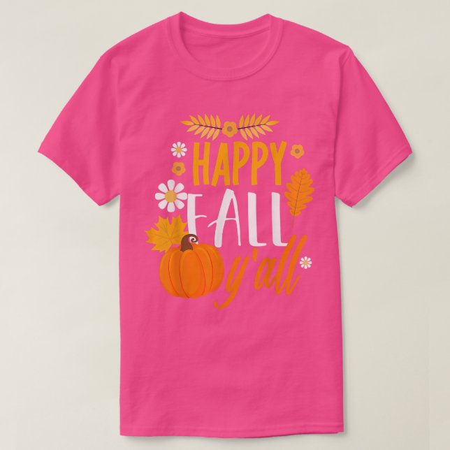 T-shirt Joyeux automne Y' tout automne Thanksgiving Holida (Design devant)